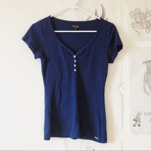 Guess short sleeve blue v neck tee / t-shirt